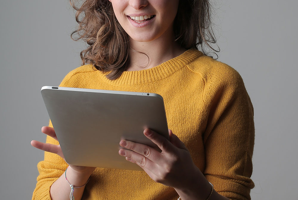 looking at ipad